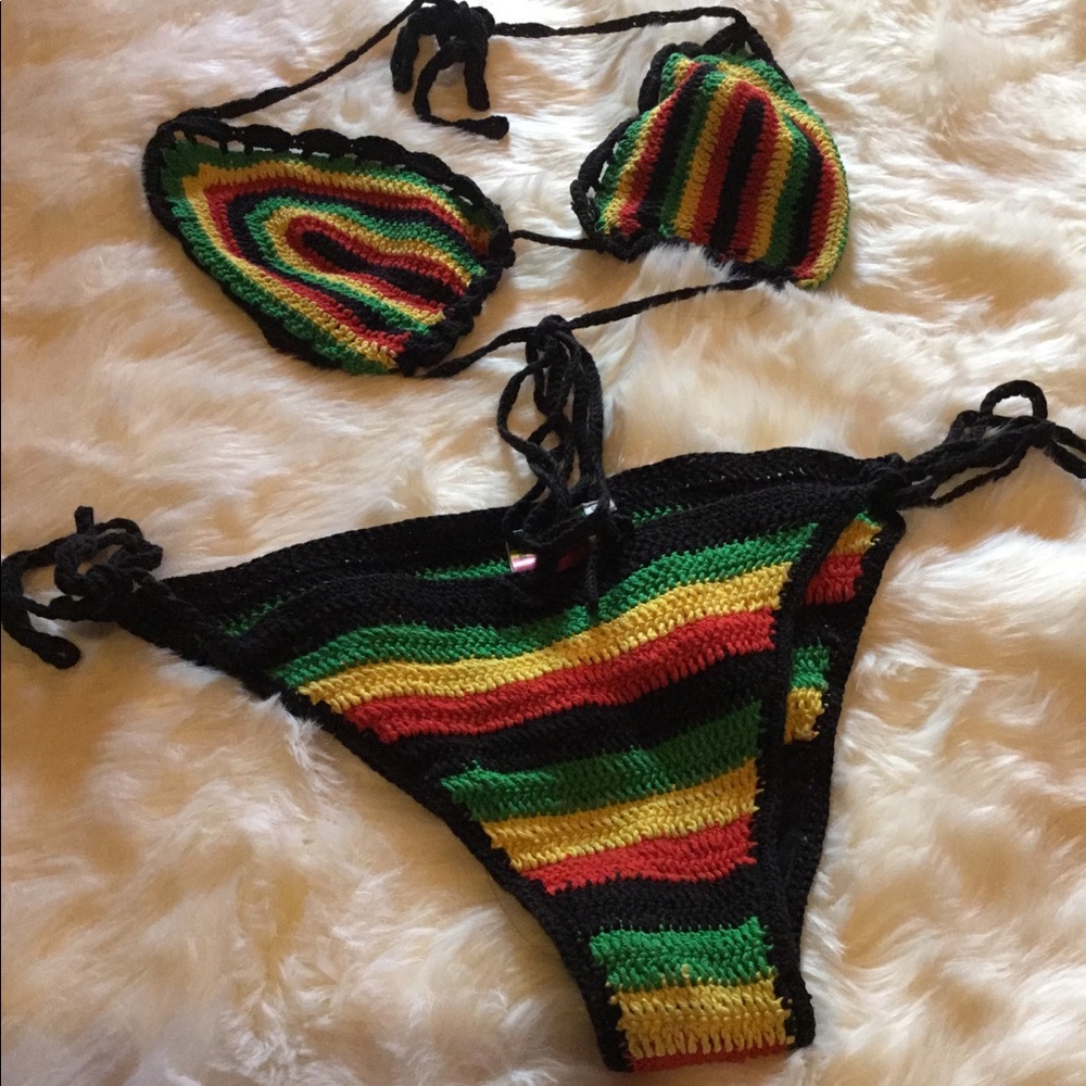 Rasta Crotchet bathing suit, handmade